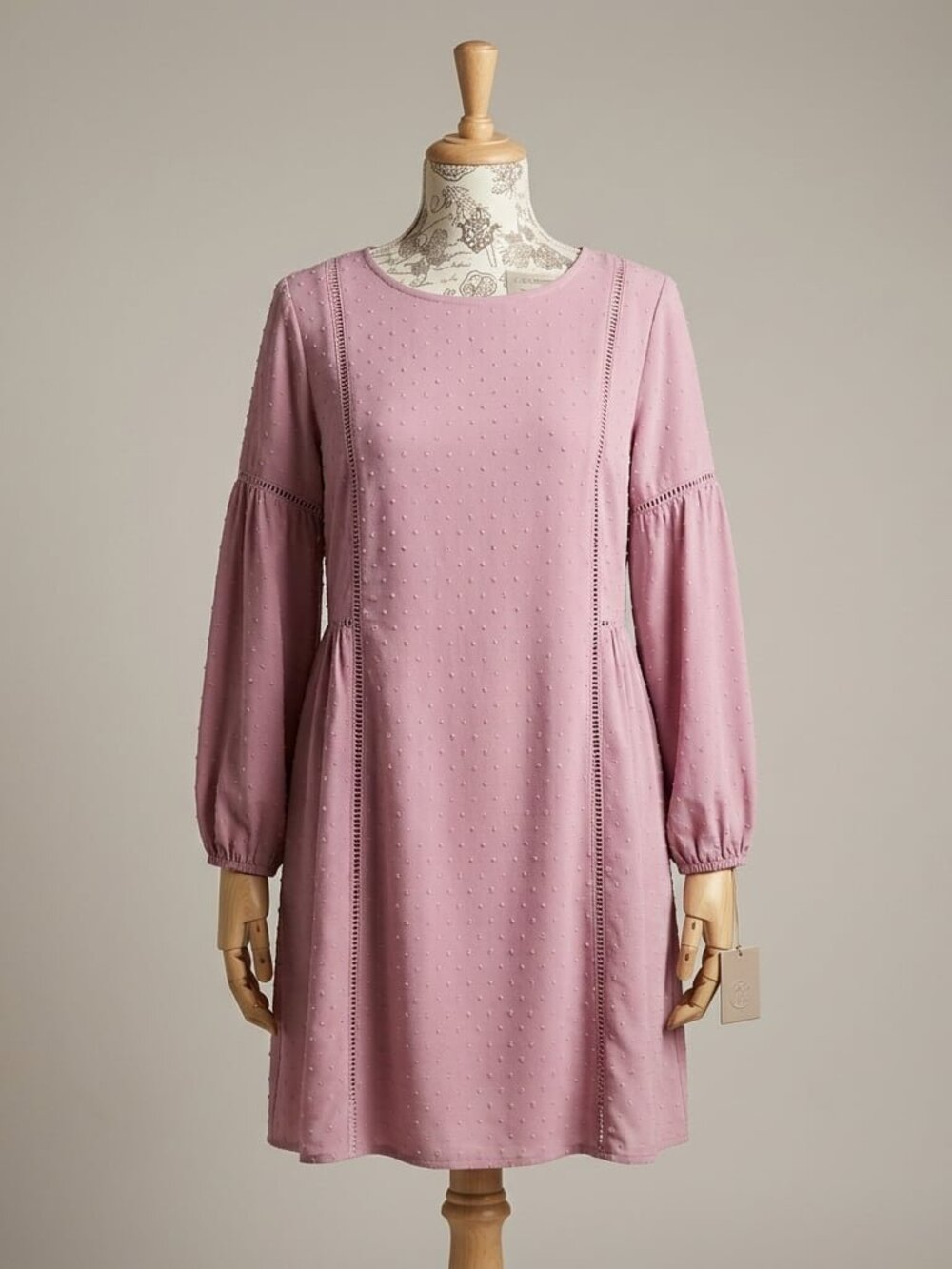 NEW MATILDA JANE Blush Textured Turn On The Charm Long Sleeve Sheath DRESS M NWT
